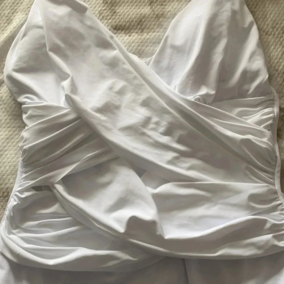 Bleu Rod Beattie White Ruched One Piece Swimsuit - Picture 13 of 15